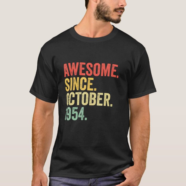 68 år gammal Fantastisk sedan oktober 1954 68:e få T Shirt (Framsida)