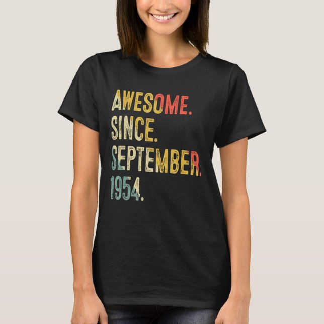 68 år gammal Fantastisk sedan september 1954 68:e  T Shirt (Framsida)