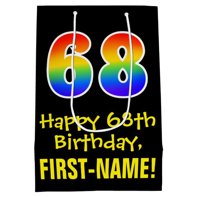 68-årsdag: Rolig, Djärv, Färgrik, Regnbåge "68" (Baksidan)