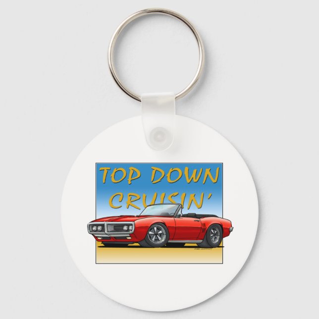 68 Brandfågelröd konvertibel Nyckelring (Framsida)