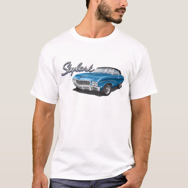 68 Buick Skylark i blått Tee Shirt (Framsida)