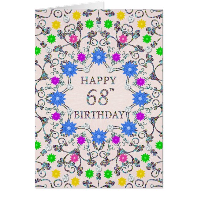 68:e Abstrakten Flowers Hälsningskort (Framsidan)