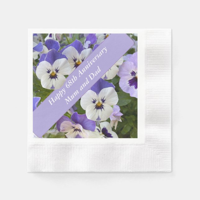68:e årsdagen redigerbar pappersservett (Framsidan)