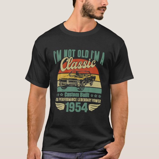 68:e födelsedag 1954 års För manar Pappa Retro-Vin T Shirt (Framsida)