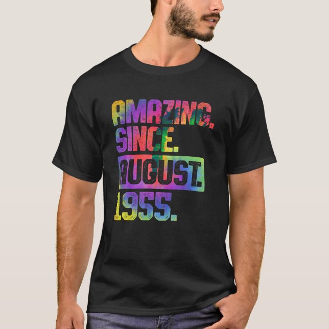 68:e födelsedag Fantastisk sedan augusti 1955 68 T Shirt (Framsida)