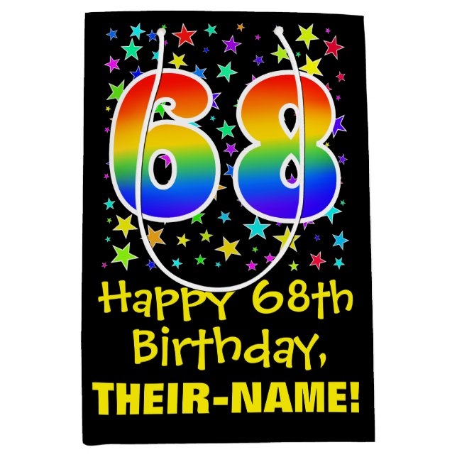 68:e födelsedag: Färga stjärnor Mönster och regnbå (Framsidan)