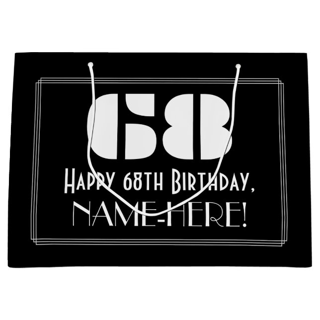 68:e födelsedagen ~ Art Deco Inspired Titta "68" + (Framsidan)