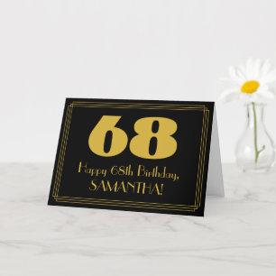 68:e födelsedagen: Art Deco Inspired Titta "68" oc Kort