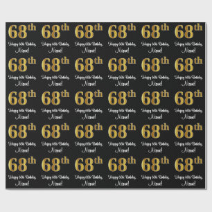 68:e födelsedagen: Elegant Luxurious Faux Guld Tit Presentpapper