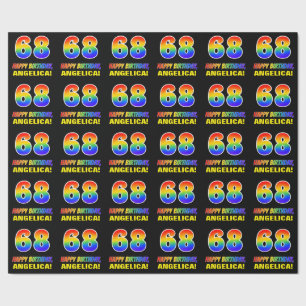 68:e födelsedagen: Fet, Roligt, Simple, Regnbåge 6 Presentpapper