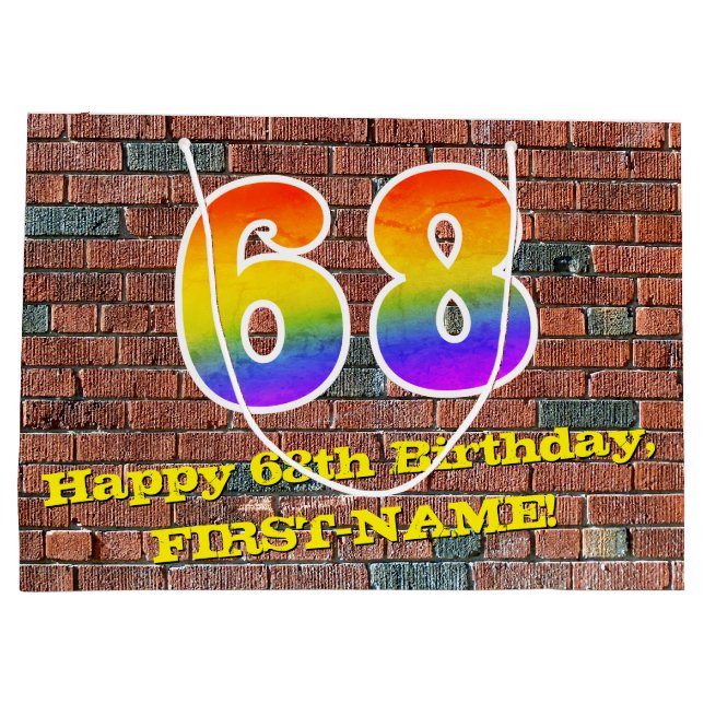 68:e födelsedagen: Roligt, Graffiti-Inspired Rainb (Baksidan)