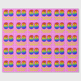 68:e födelsedagen: Rosa Rand & Hearts, regnbåge nr Presentpapper