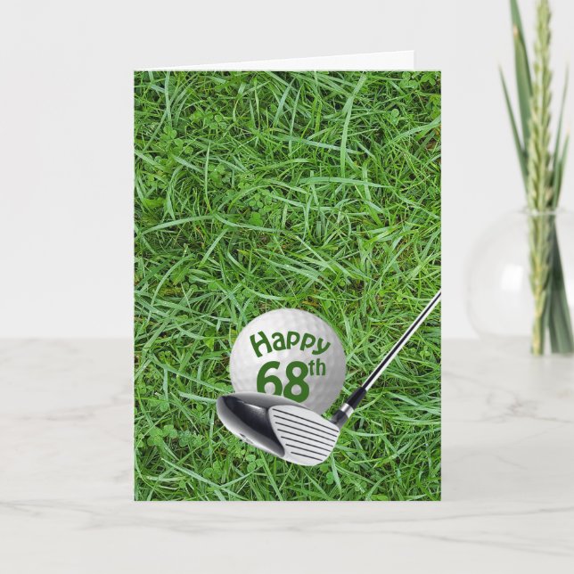 68:e födelsedags golfboll på gräs kort (Framsida)