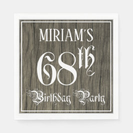 68:e Födelsedagsfesten - Finare-skript, Faux Wood  Pappersservett