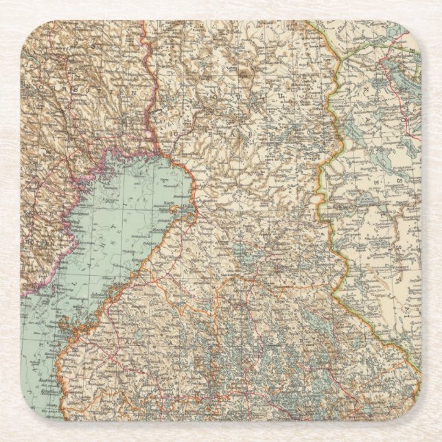 68 Finland Underlägg Papper Kvadrat (Framsidan)