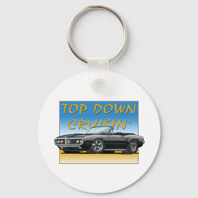 68 Svart brandfågelkonverterbar Nyckelring (Framsida)