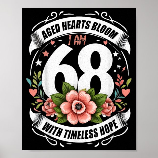 68 Utan Plus 1 Långfinger För En 68-årsdag Poster (Framsidan)