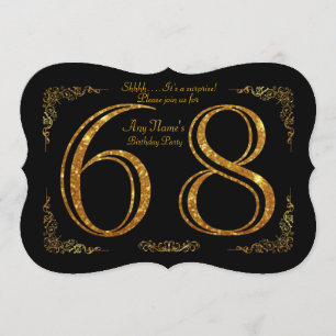 68th, Gatsby för födelsedagsfest 68th, underbart, Inbjudningar