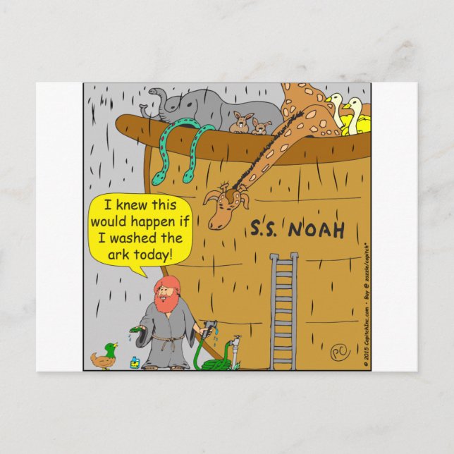 692 Noah wash s ark tecknad Vykort (Framsida)