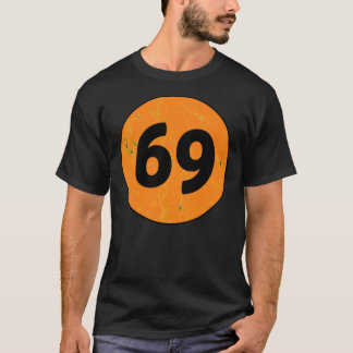 69 1969 ROUND DISTRESSED LOGO SUMMER OF LOVE RACIN T SHIRT