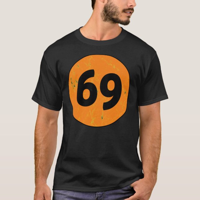 69 1969 ROUND DISTRESSED LOGO SUMMER OF LOVE RACIN T SHIRT (Framsida)
