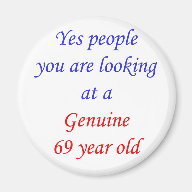 69 Äktor 69 år gammal Magnet (Framsidan)