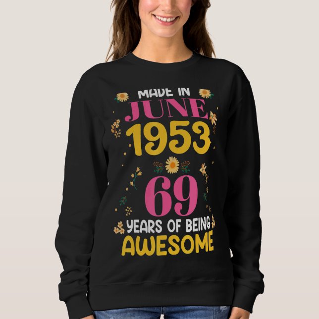 69 år Gamla kvinnor i juni 1953 T Shirt (Framsida)