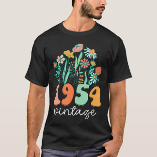 69 år gammal 1954 69:e kvinnan Birthday Wildblomma T Shirt