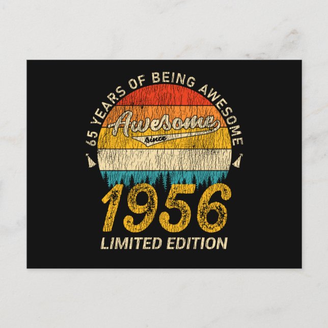 69 År Gammal 1956 Retro Awesome 69-årspresent Vykort (Framsida)