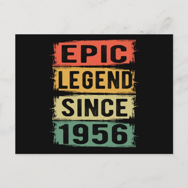 69 år gammal dag 1956 Epic Legend 69:e födelsedage Vykort (Framsida)