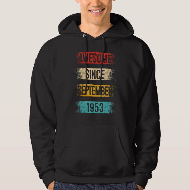 69-åriga Fantastisk sedan september 1953 69:e fåge Hoodie (Framsida)