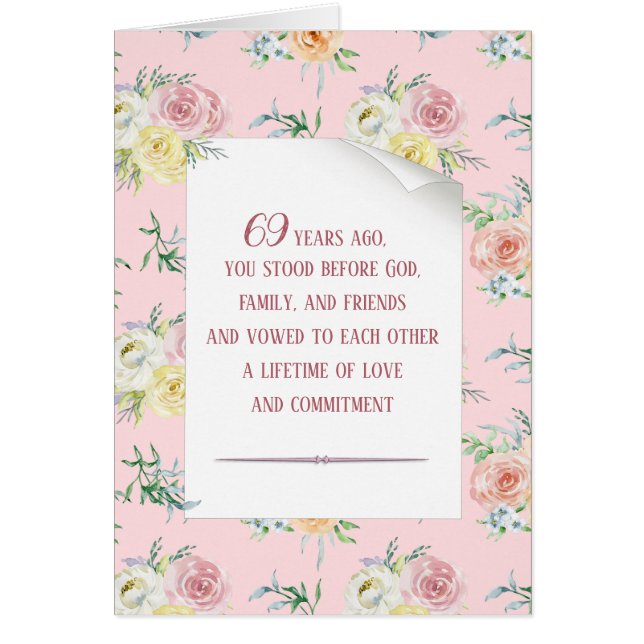 69-årsdagen för vattenfärgen Ro Hälsningskort (Framsidan)