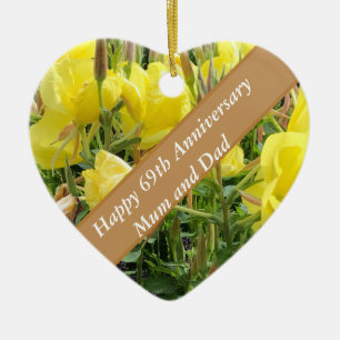 69-årsjubileet Editable Evening Primrose Julgransprydnad Keramik