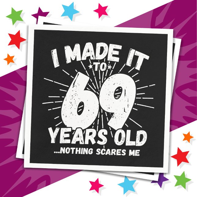 69-årsjubileum, ynkligt 69-årsjubileum pappersservett (Skapare uppladdad)