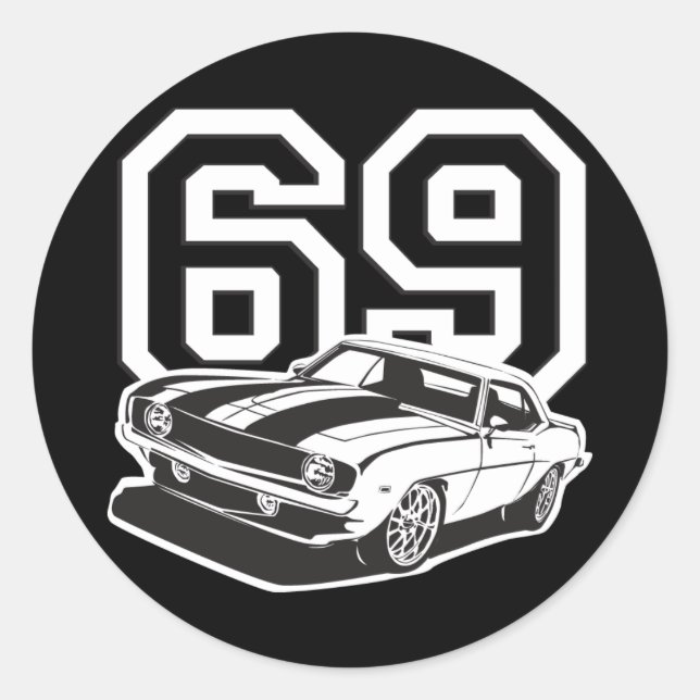 69 Camaro Runt Klistermärke (Framsida)