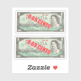 69 cent klistermärken