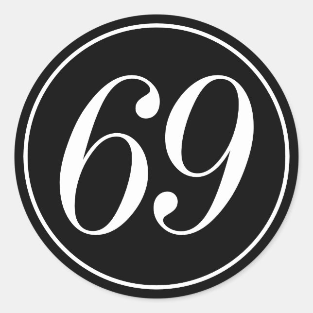 69 dekal runt klistermärke (Framsida)