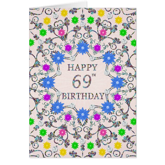 69:e Abstrakten Flowers  Hälsningskort (Framsidan)