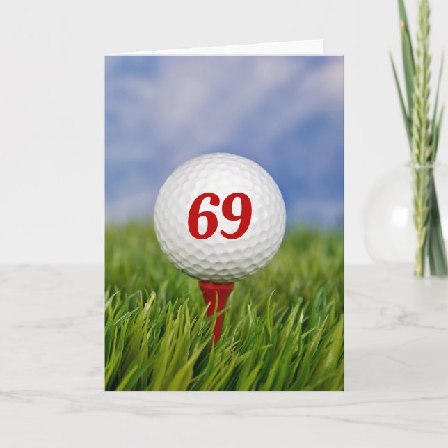 69:e födelsedag Golf Boll på Röd te Kort (Framsida)