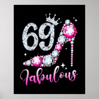 69:e födelsedag med hög hälsenorm Krona Diamond Poster