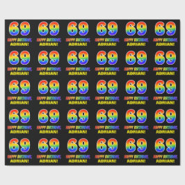 69:e födelsedagen: fetstil, Roligt, enkel, regnbåg Presentpapper