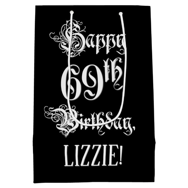 69:e födelsedagen: Finare, Elegant, skript + eget  (Baksidan)