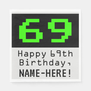 69:e födelsedagen - Nerdy/Geeky Stil "69" och Nam Pappersservett