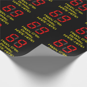69:e födelsedagen: Red Digital Clock Stil "69" + N Presentpapper