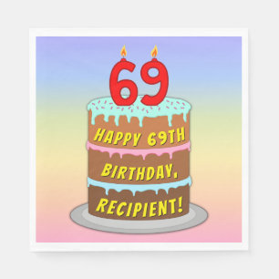 69:e födelsedagen: Roligt Cake and Candles + Anpas Pappersservett