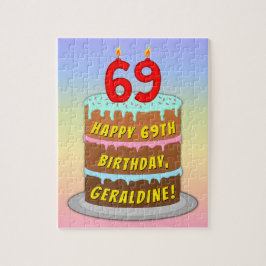 69:e födelsedagen: Roligt Cake and Candles + Anpas Pussel