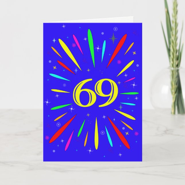 69:e födelsedagsexplosionskort kort (Framsida)