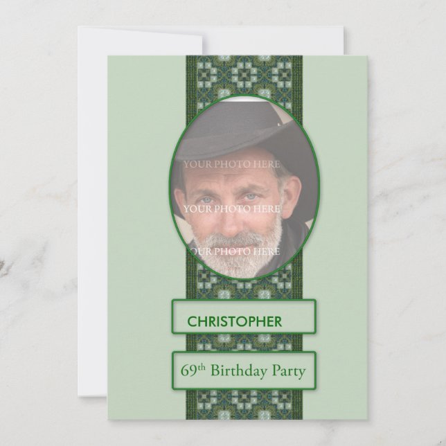 69:e Födelsedagsfest inbjudan Lägg till Bild och (Framsida)