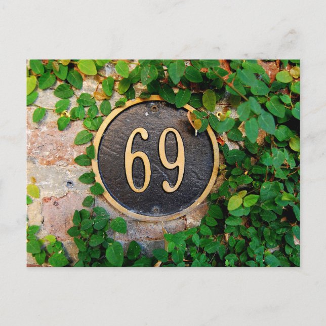 69:e födelsedagsvykort vykort (Framsida)