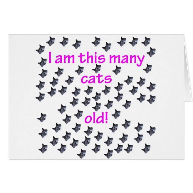 69 gammala katthuvud hälsningskort (Framsidan Horizontal)